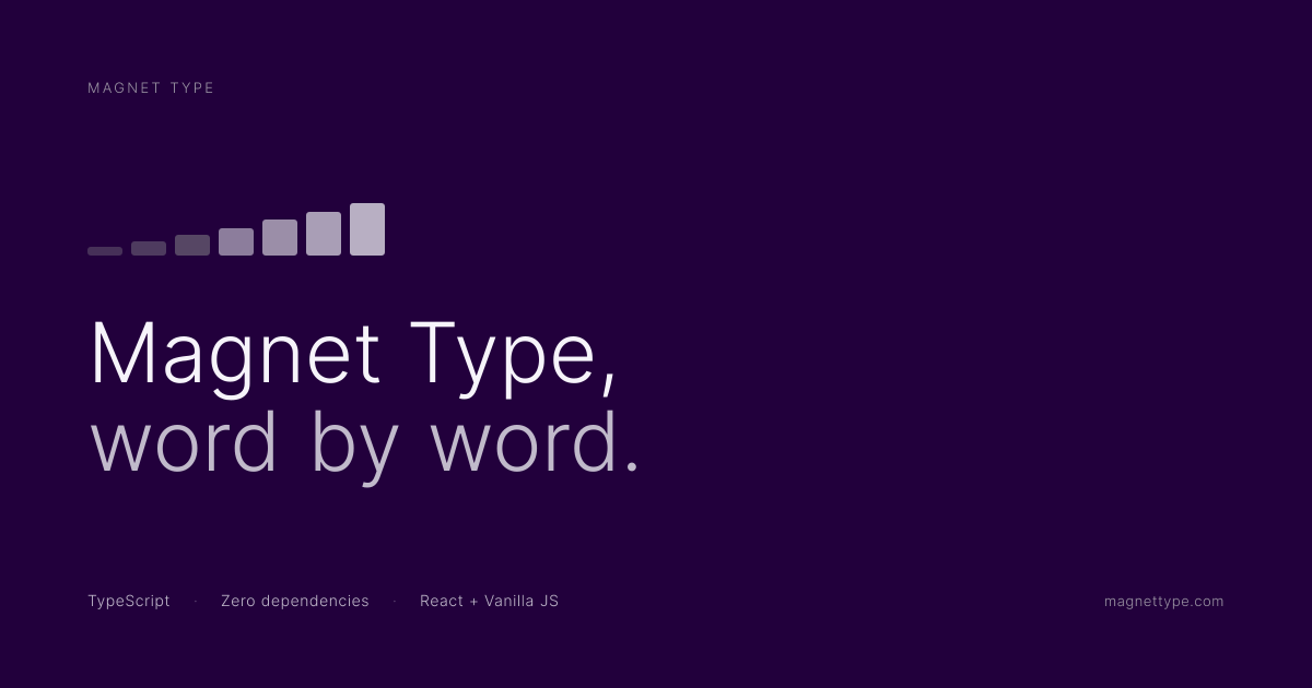 Magnet Type — Cursor-field variable font axis variation